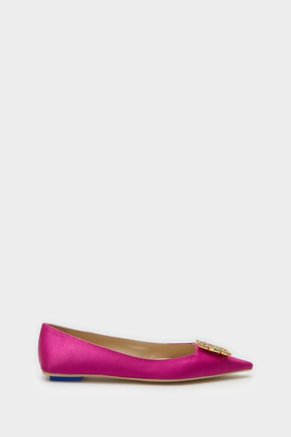 RECTANGLES SATIN FLAT SHOES