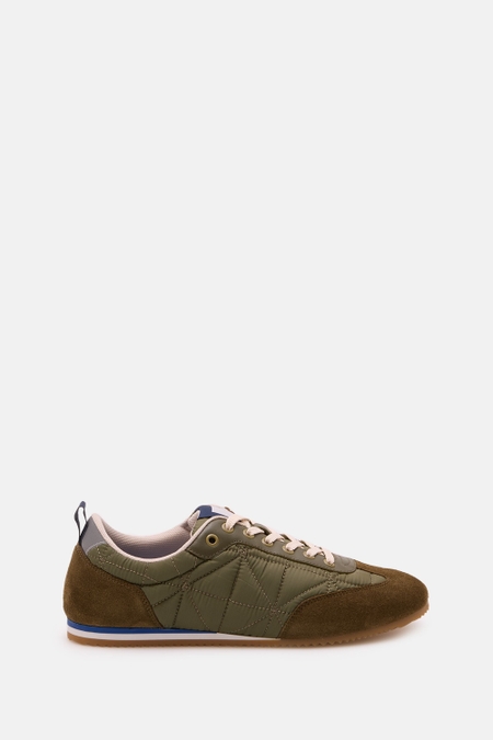 ORIGAMI-QUILTED NYLON SUEDE SNEAKERS