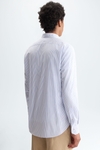 Striped poplin shirt