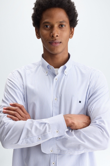STRIPED POPLIN SHIRT