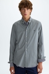 Gingham check twill shirt