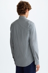 Gingham check twill shirt