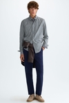 Gingham check twill shirt