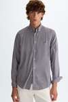 Gingham check twill shirt