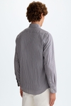 Gingham check twill shirt