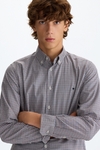 Gingham check twill shirt
