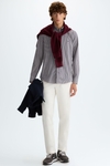 Gingham check twill shirt