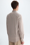 Gingham check twill shirt