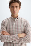 Gingham check twill shirt