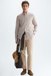 Gingham check twill shirt
