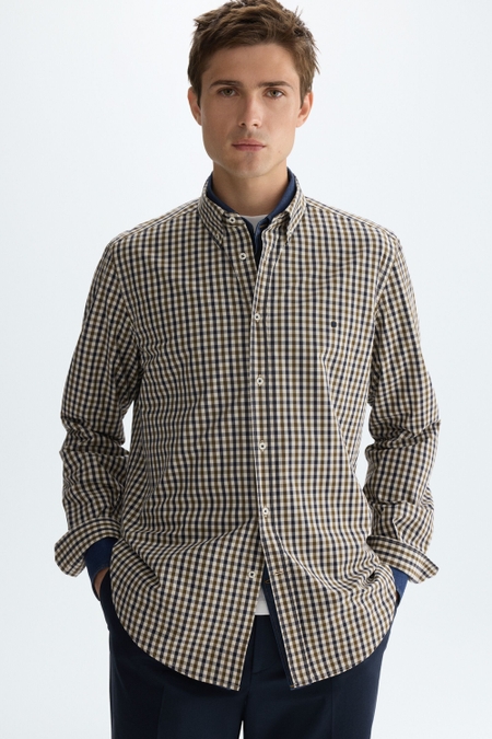 GINGHAM CHECK OXFORD SHIRT