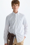 Windowpane check poplin shirt