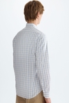 Windowpane check poplin shirt