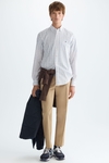 Windowpane check poplin shirt