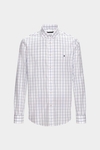 Windowpane check poplin shirt