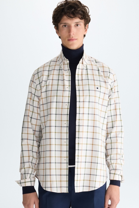 WINDOWPANE CHECK TWILL SHIRT