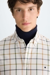 Windowpane check twill shirt