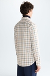 Windowpane check twill shirt