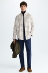 Windowpane check twill shirt