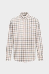 Windowpane check twill shirt