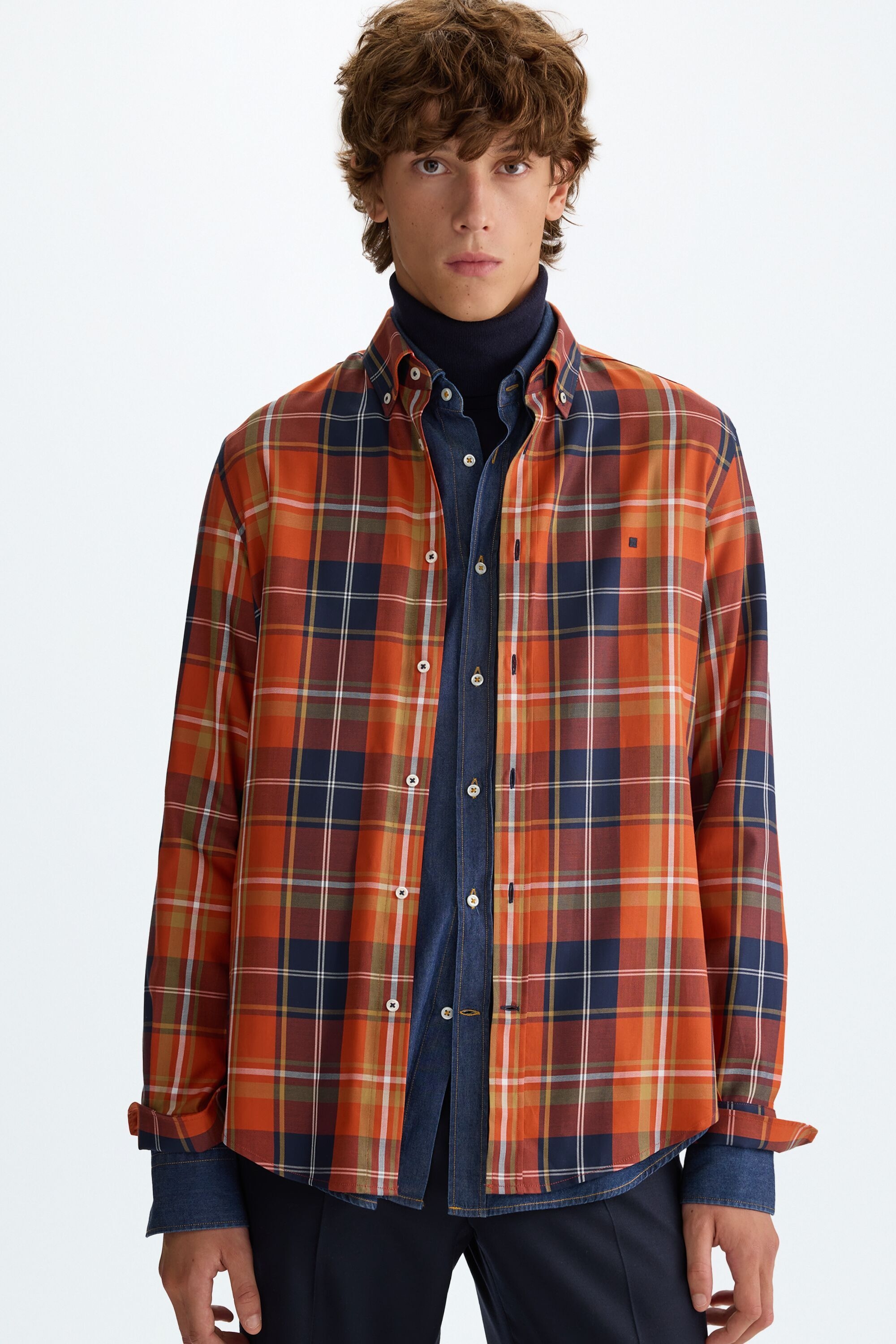 Chequered twill shirt