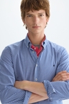 Gingham check poplin shirt