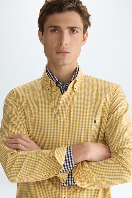 GINGHAM CHECK POPLIN SHIRT
