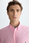 Gingham check poplin shirt