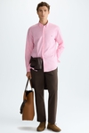 Gingham check poplin shirt