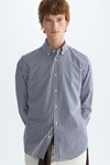 Gingham check poplin shirt
