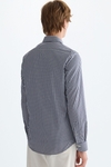 Gingham check poplin shirt