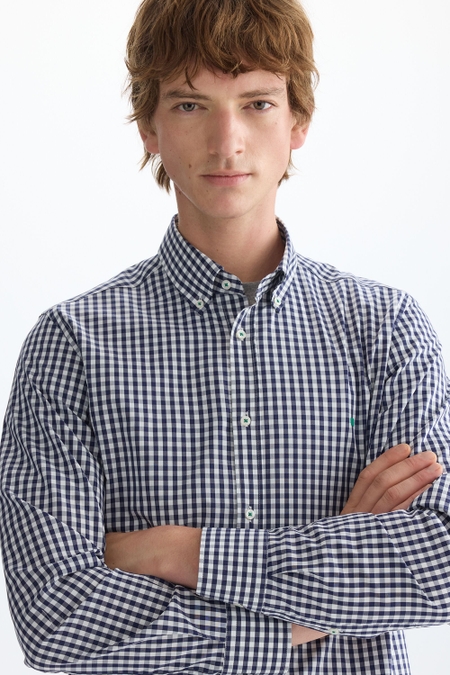 GINGHAM CHECK POPLIN SHIRT
