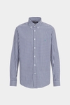 Gingham check poplin shirt