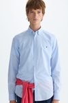 Gingham check poplin shirt