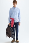 Gingham check poplin shirt