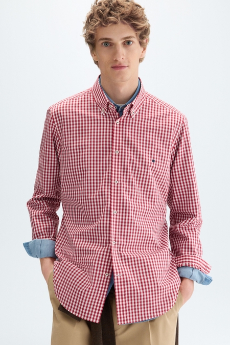 GINGHAM CHECK POPLIN SHIRT