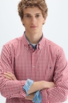 Gingham check poplin shirt
