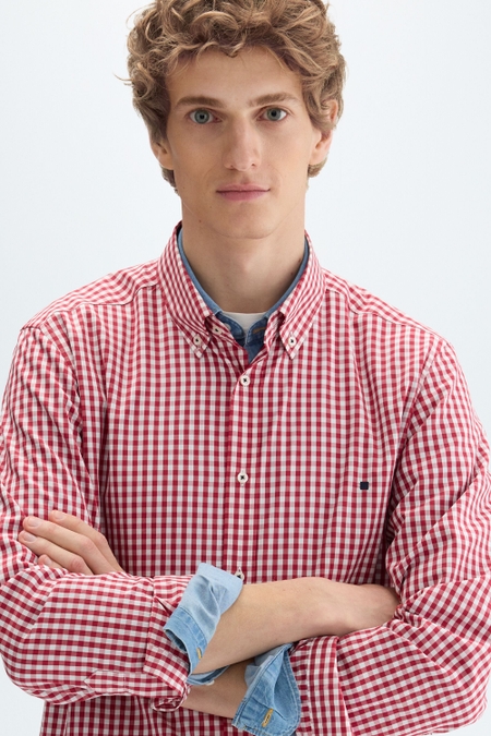 GINGHAM CHECK POPLIN SHIRT