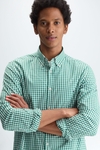 Gingham check poplin shirt