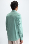 Gingham check poplin shirt