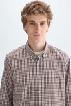 Gingham check poplin shirt