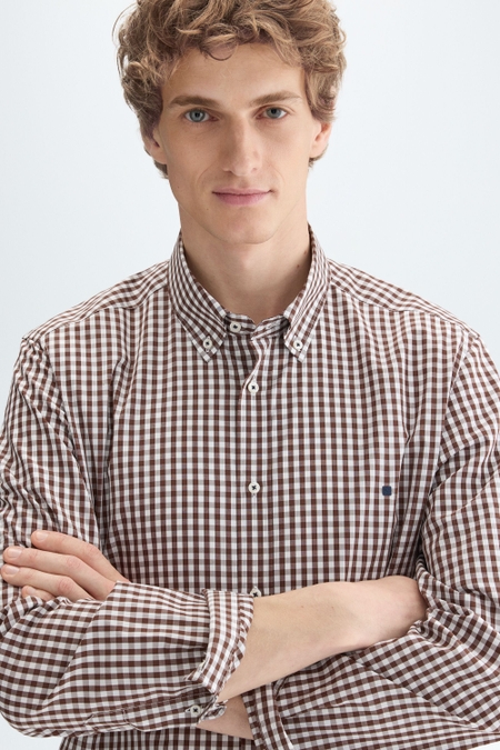 GINGHAM CHECK POPLIN SHIRT