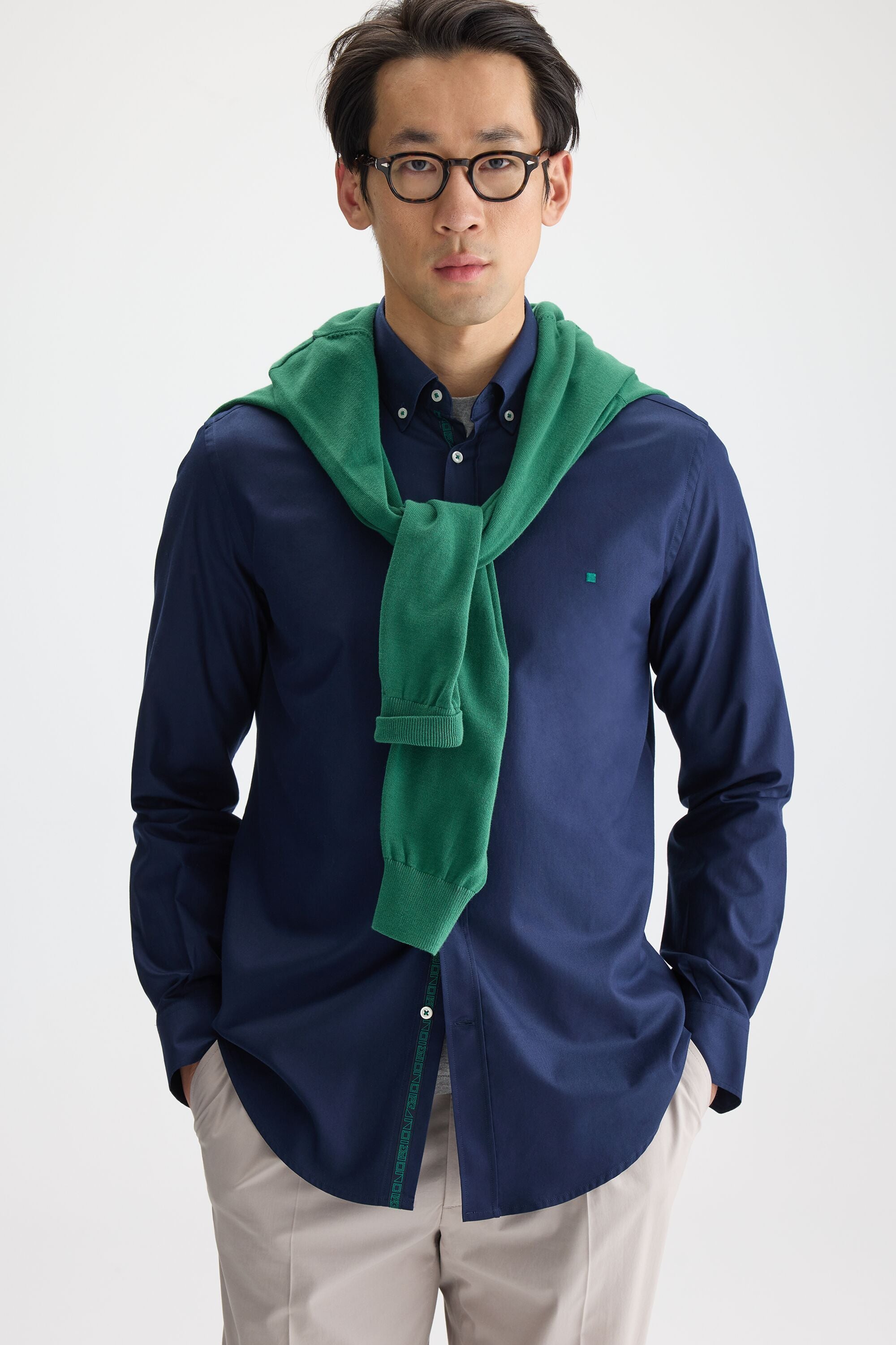 Cinta PG Oxford shirt navy - Purificacion Garcia United States