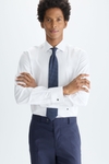 Camisa estructura puño gemelo cuello italiano