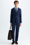 Wool bird's eye weave classic fit suit jacket