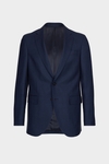 Wool bird's eye weave classic fit suit jacket