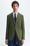 Cotton textured knit relaxed fit blazer