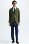 Cotton textured knit relaxed fit blazer