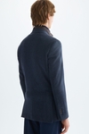 Cotton mottled zig-zag weave relaxed fit blazer