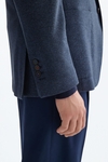 Cotton mottled zig-zag weave relaxed fit blazer